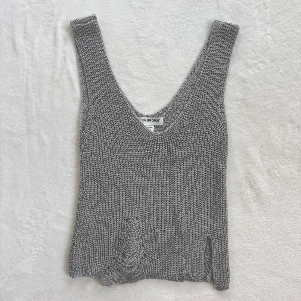 Cotton Emporium gray distressed tank